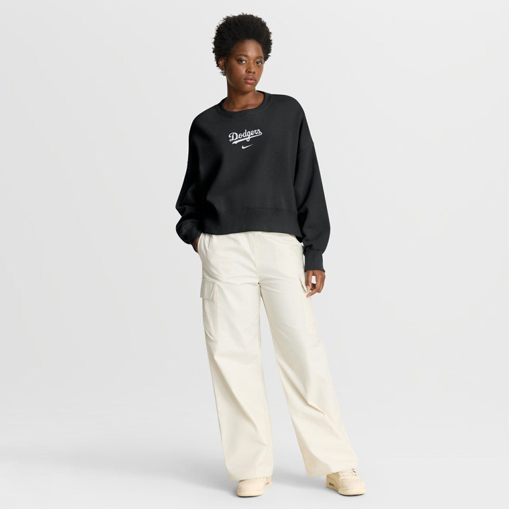 Black Los Angeles Dodgers Nike Women's Oversized Primetime Sweatshirt