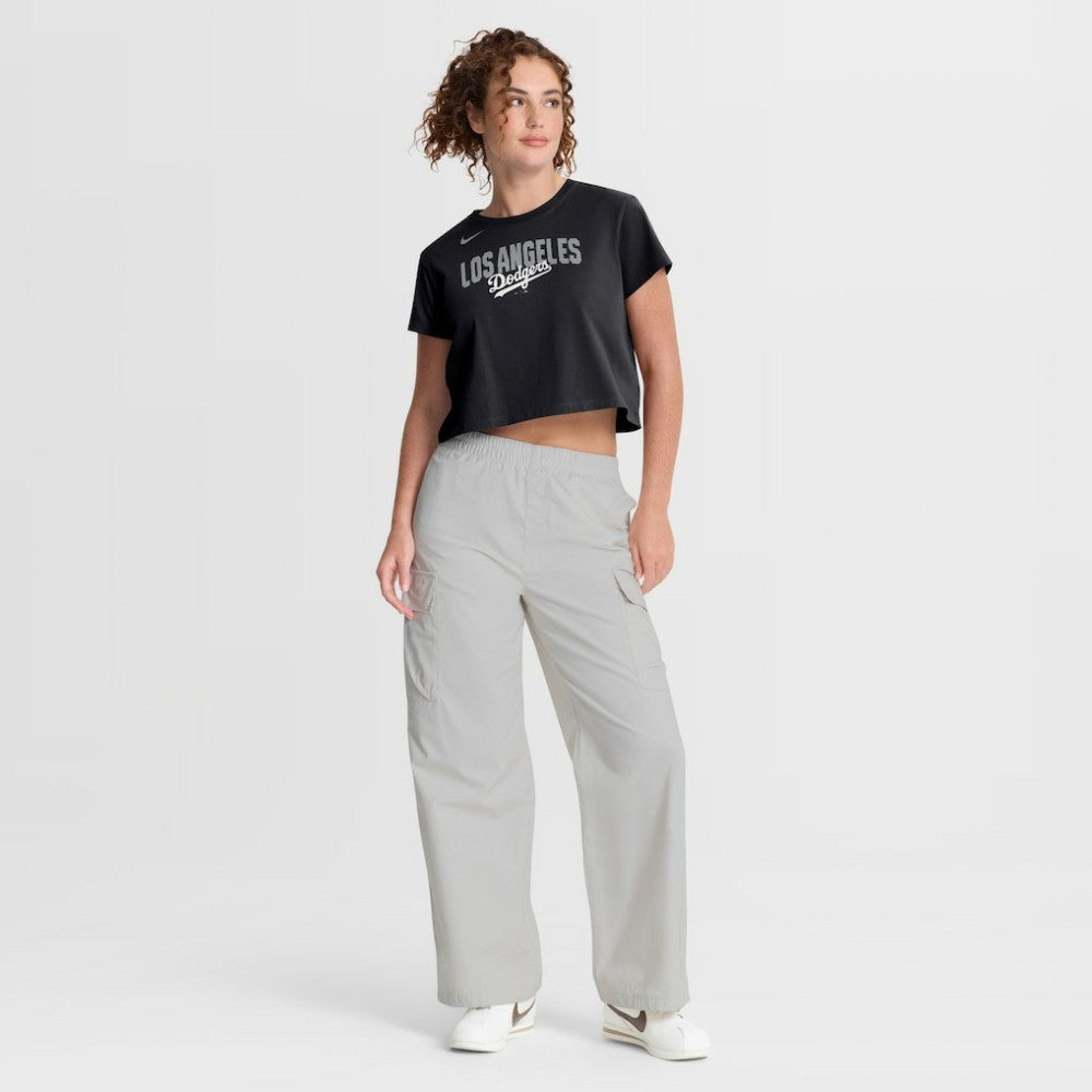 Black Los Angeles Dodgers Nike Women's Mod Cropped T-Shirt
