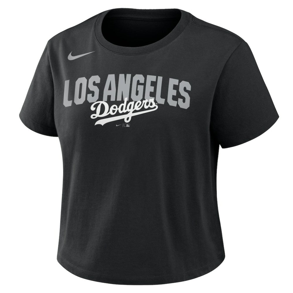 Black Los Angeles Dodgers Nike Women's Mod Cropped T-Shirt