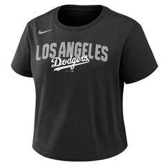 Black Los Angeles Dodgers Nike Women's Mod Cropped T-Shirt
