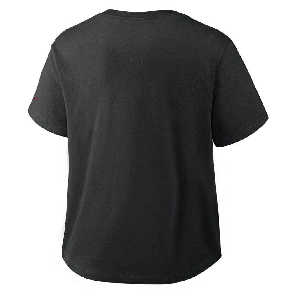 Black Los Angeles Dodgers Nike Women's Mod Cropped T-Shirt