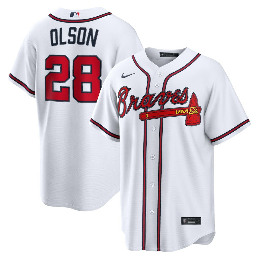 White Matt Olson Atlanta Braves Nike Home Replica Jersey