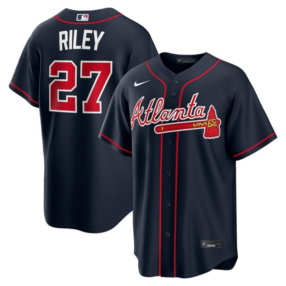 Navy Austin Riley Atlanta Braves Nike Alternate Replica Jersey