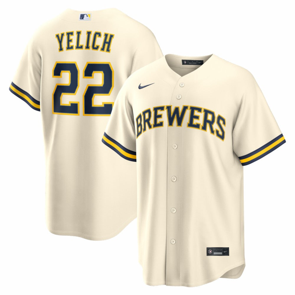Cream Christian Yelich Milwaukee Brewers Nike Home Replica Jersey