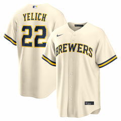 Cream Christian Yelich Milwaukee Brewers Nike Home Replica Jersey