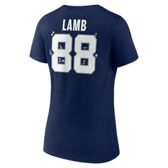 CeeDee Lamb  Women's Floral Name & Number V-Neck T-Shirt - Dallas Cowboys T-shirts