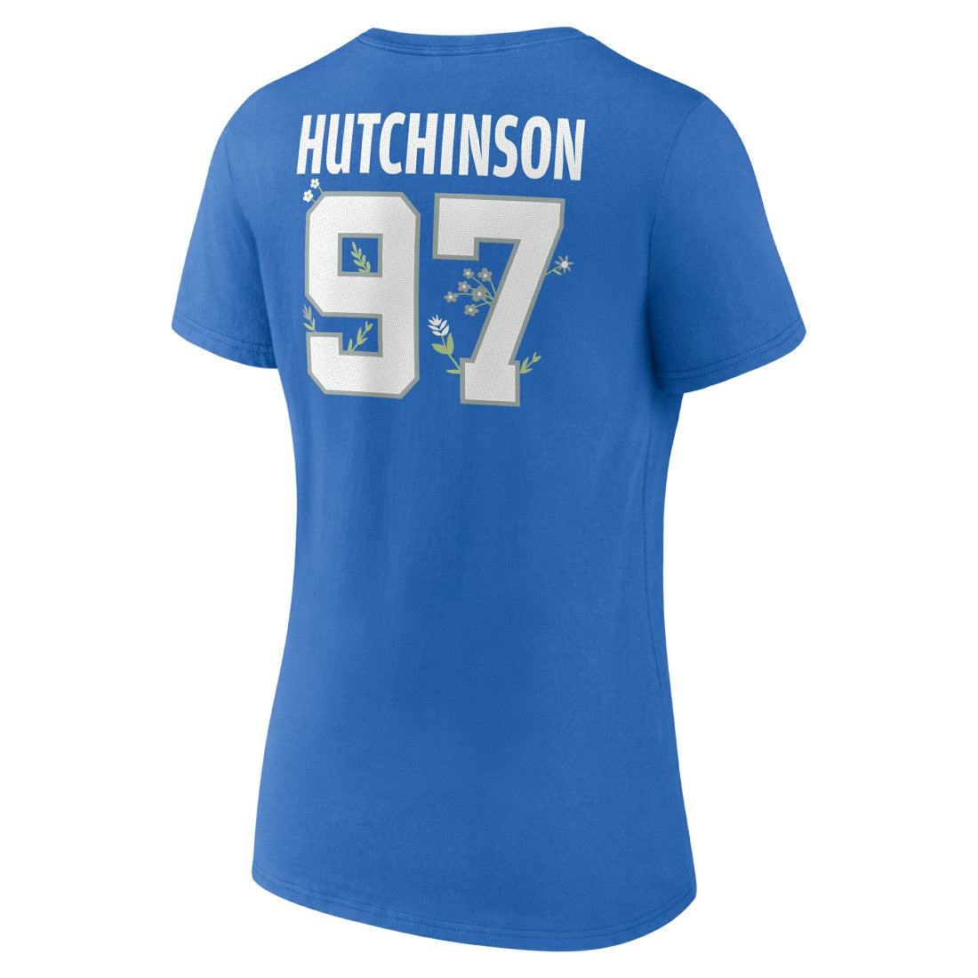Aidan Hutchinson  Women's Floral Name & Number V-Neck T-Shirt - Detroit Lions T-shirts