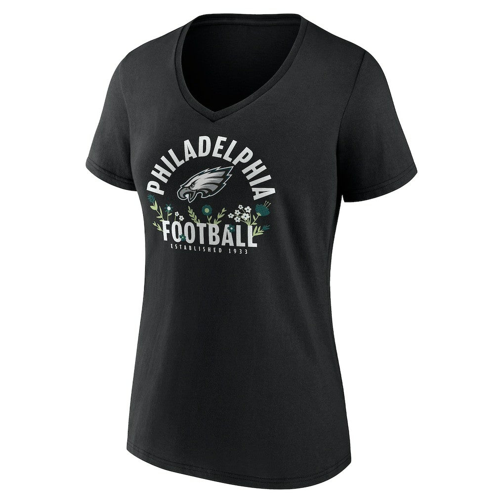 Saquon Barkley  Women's Floral Name & Number V-Neck T-Shirt - Philadelphia Eagles T-shirts