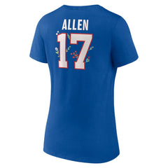 Josh Allen  Women's Floral Name & Number V-Neck T-Shirt - Buffalo Bills T-shirts