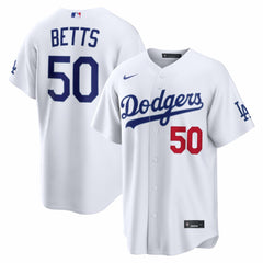 White Mookie Betts Los Angeles Dodgers Nike  Home Stadium Jersey