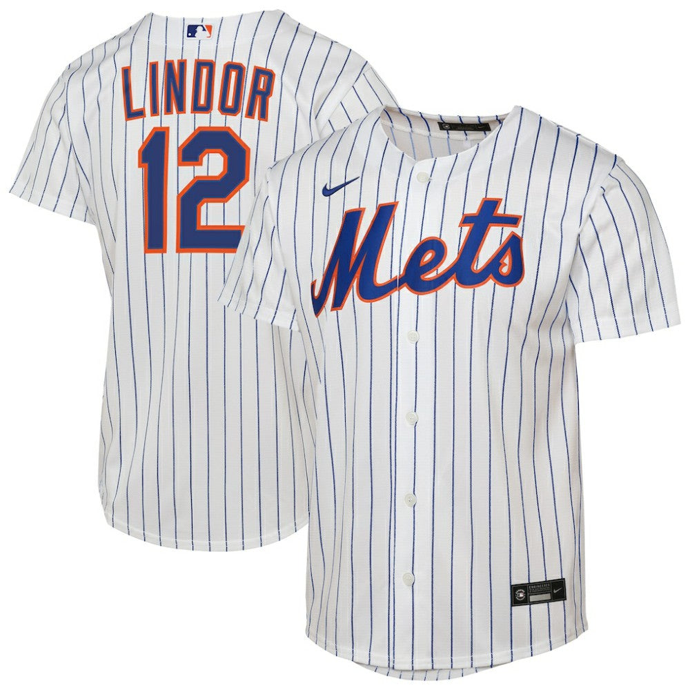 White Francisco Lindor New York Mets Nike Youth Home Replica Player Jersey