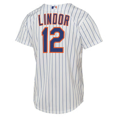 White Francisco Lindor New York Mets Nike Youth Home Replica Player Jersey