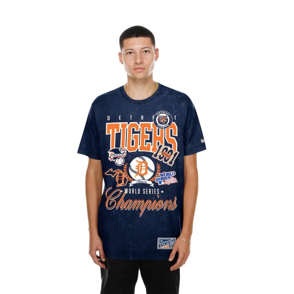 Navy Detroit Tigers New Era Mineral Wash T-Shirt