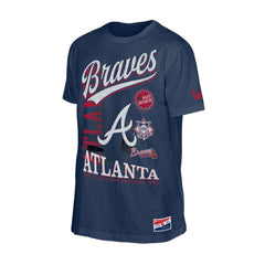 Navy Atlanta Braves New Era  Oversized Throwback Distressed T-Shirt