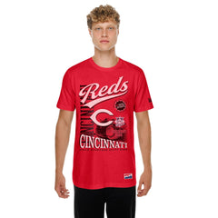 Red Cincinnati Reds New Era  Oversized Throwback Distressed T-Shirt