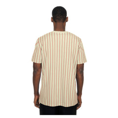 Cream Cincinnati Reds New Era Throwback Meshback Pinstripe T-Shirt