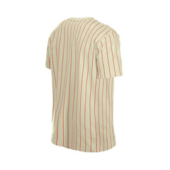 Cream Cincinnati Reds New Era Throwback Meshback Pinstripe T-Shirt
