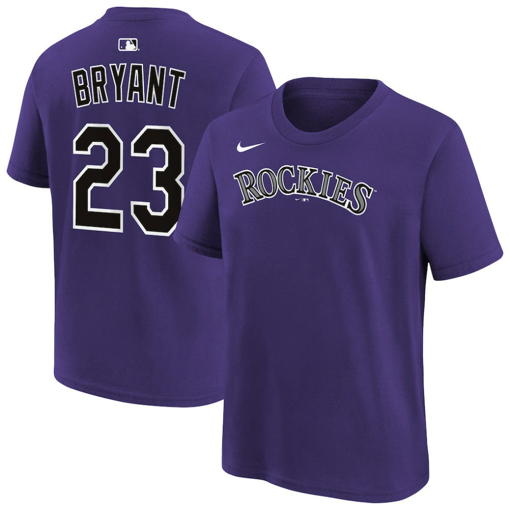 Purple Kris Bryant Colorado Rockies Nike Youth Name & Number T-Shirt