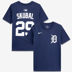 Navy Tarik Skubal Detroit Tigers Nike Youth Name & Number T-Shirt