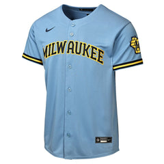 Powder Blue Milwaukee Brewers Nike Youth Road Stadium Jersey
