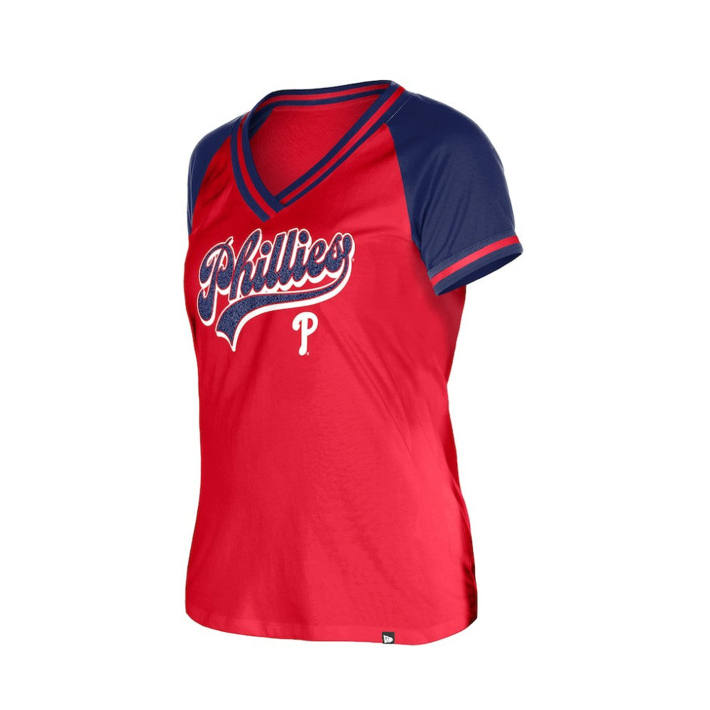Red Philadelphia Phillies New Era Women's Gameday V-Neck T-Shirt