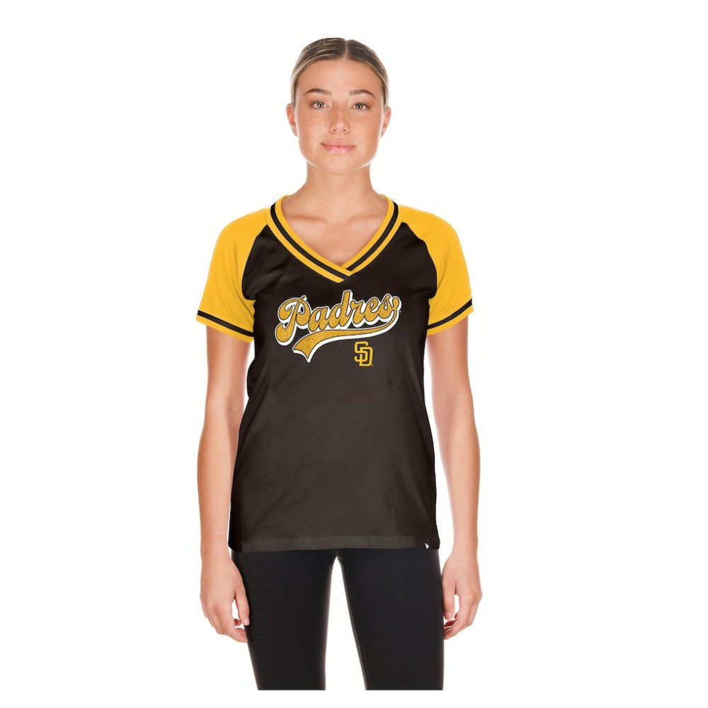 Brown San Diego Padres New Era Women's Gameday V-Neck T-Shirt