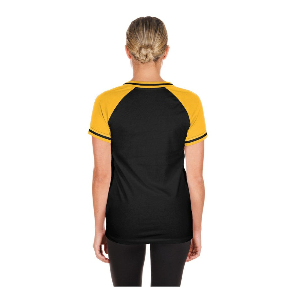 Black Pittsburgh Pirates New Era Women's Gameday V-Neck T-Shirt