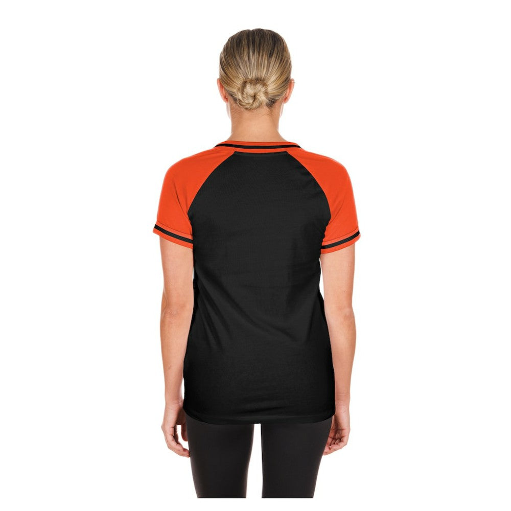 Black San Francisco Giants New Era Women's Gameday V-Neck T-Shirt