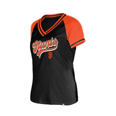 Black San Francisco Giants New Era Women's Gameday V-Neck T-Shirt