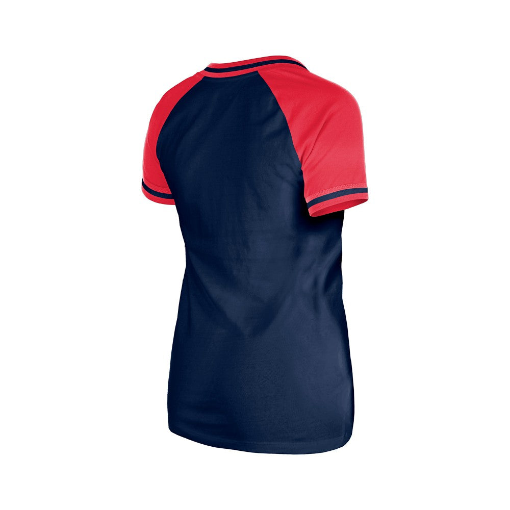 Navy Cleveland Guardians New Era Women's Gameday V-Neck T-Shirt
