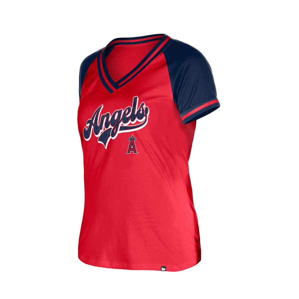 Red Los Angeles Angels New Era Women's Gameday V-Neck T-Shirt