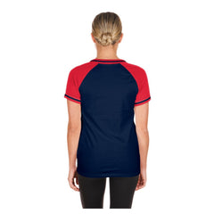 Navy Atlanta Braves New Era Women's Gameday V-Neck T-Shirt