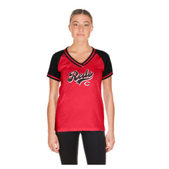 Red Cincinnati Reds New Era Women's Gameday V-Neck T-Shirt