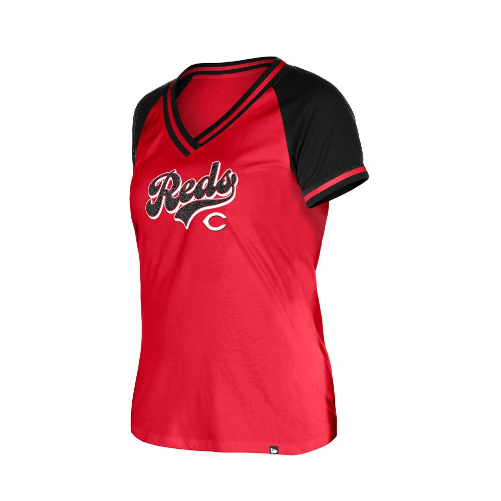 Red Cincinnati Reds New Era Women's Gameday V-Neck T-Shirt