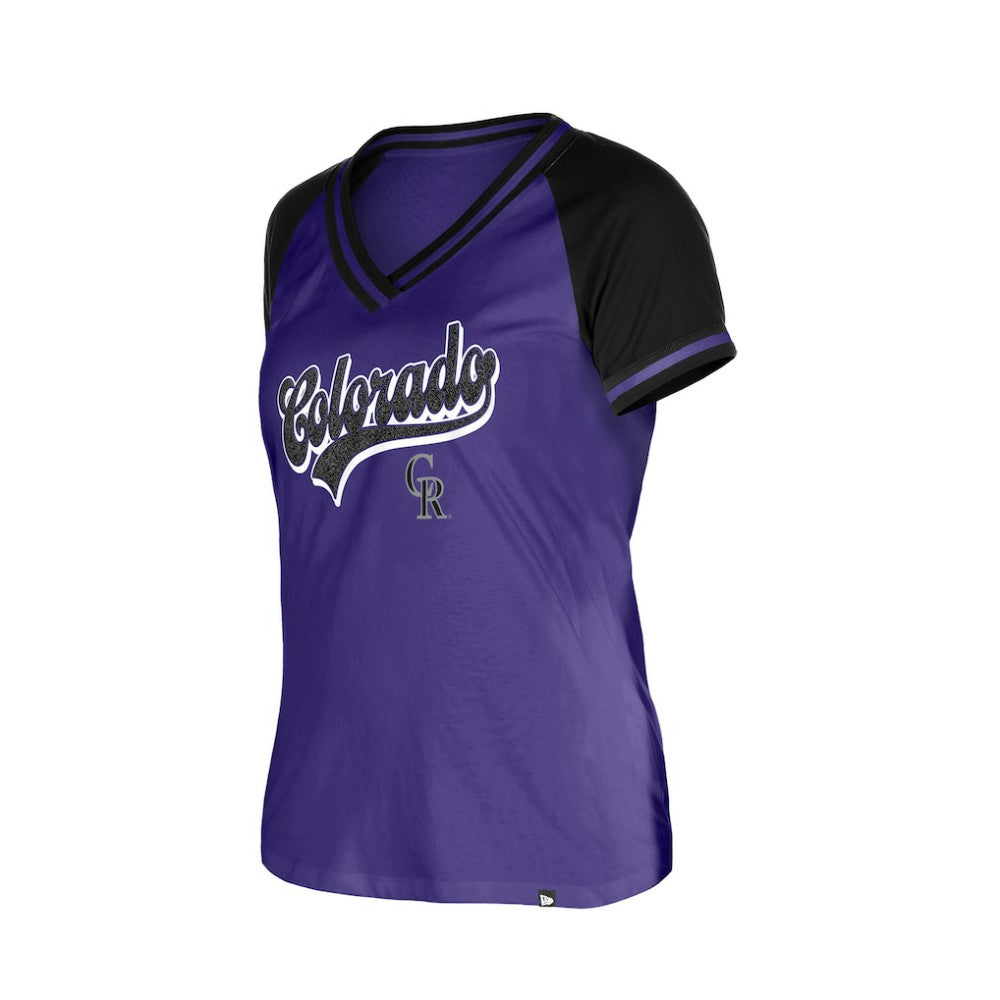 Purple Colorado Rockies New Era Women's Gameday V-Neck T-Shirt