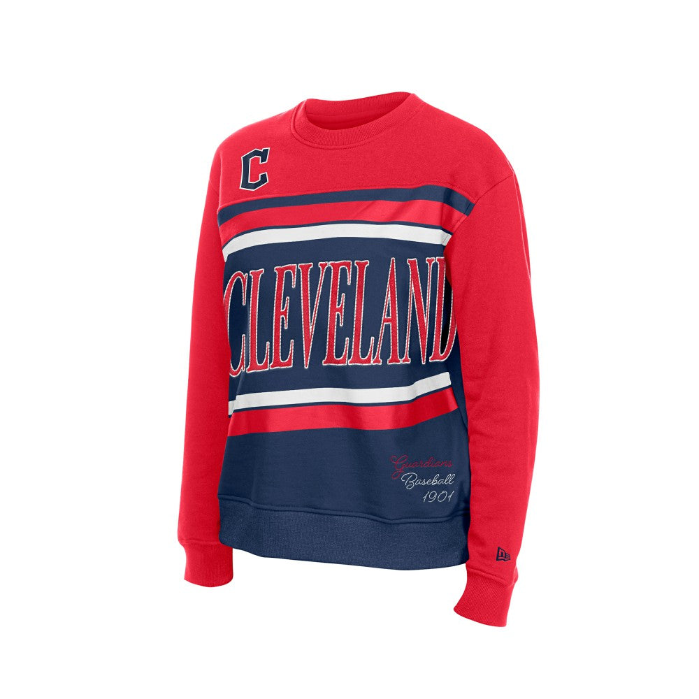 Navy/Red Cleveland Guardians New Era Women's Gameday Fleece Sweatshirt