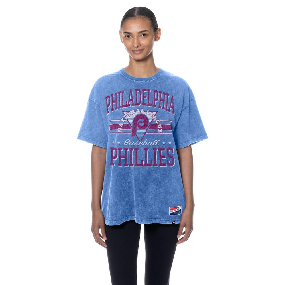 Light Blue Philadelphia Phillies New Era Women's Oversized Boyfriend T-Shirt