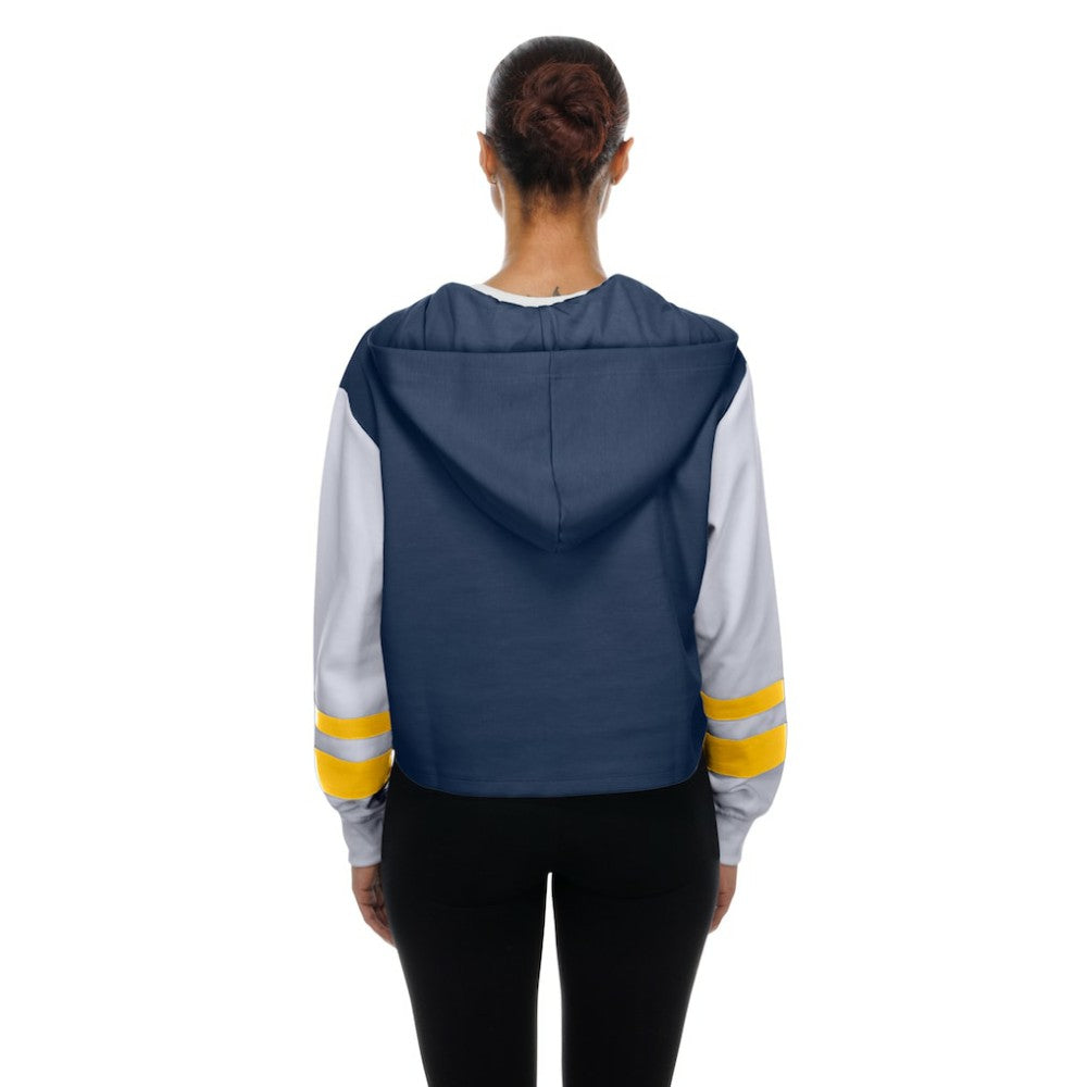 Navy Milwaukee Brewers New Era Women's Boxy Lace-Up Hoodie