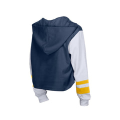 Navy Milwaukee Brewers New Era Women's Boxy Lace-Up Hoodie