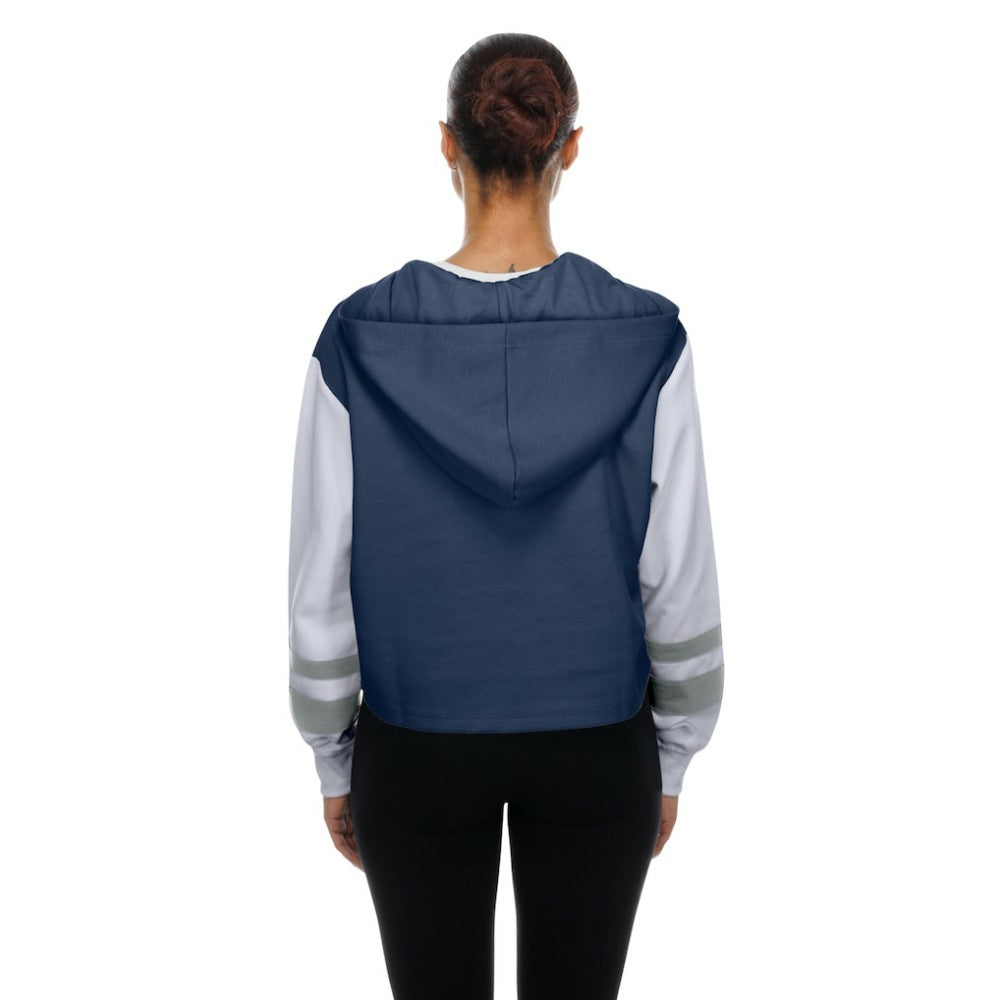 Navy New York Yankees New Era Women's Boxy Lace-Up Hoodie
