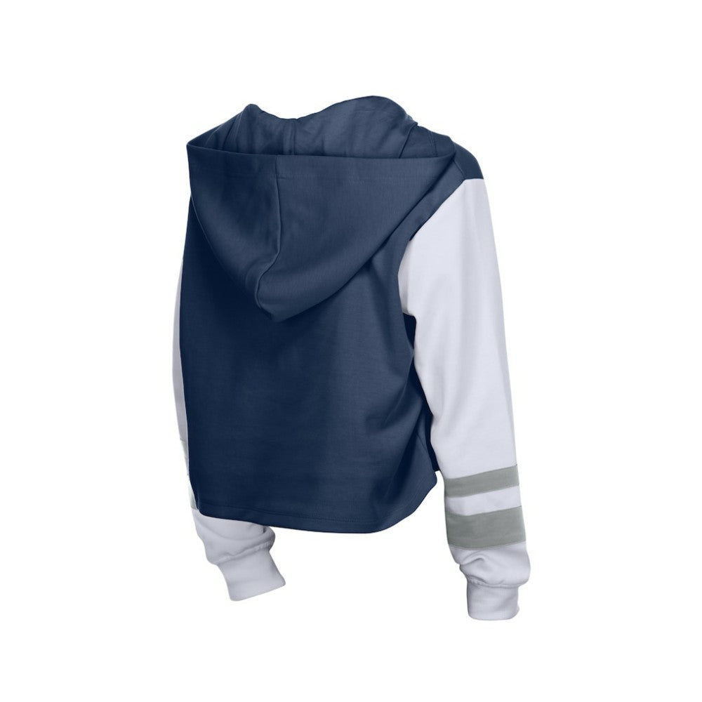 Navy New York Yankees New Era Women's Boxy Lace-Up Hoodie