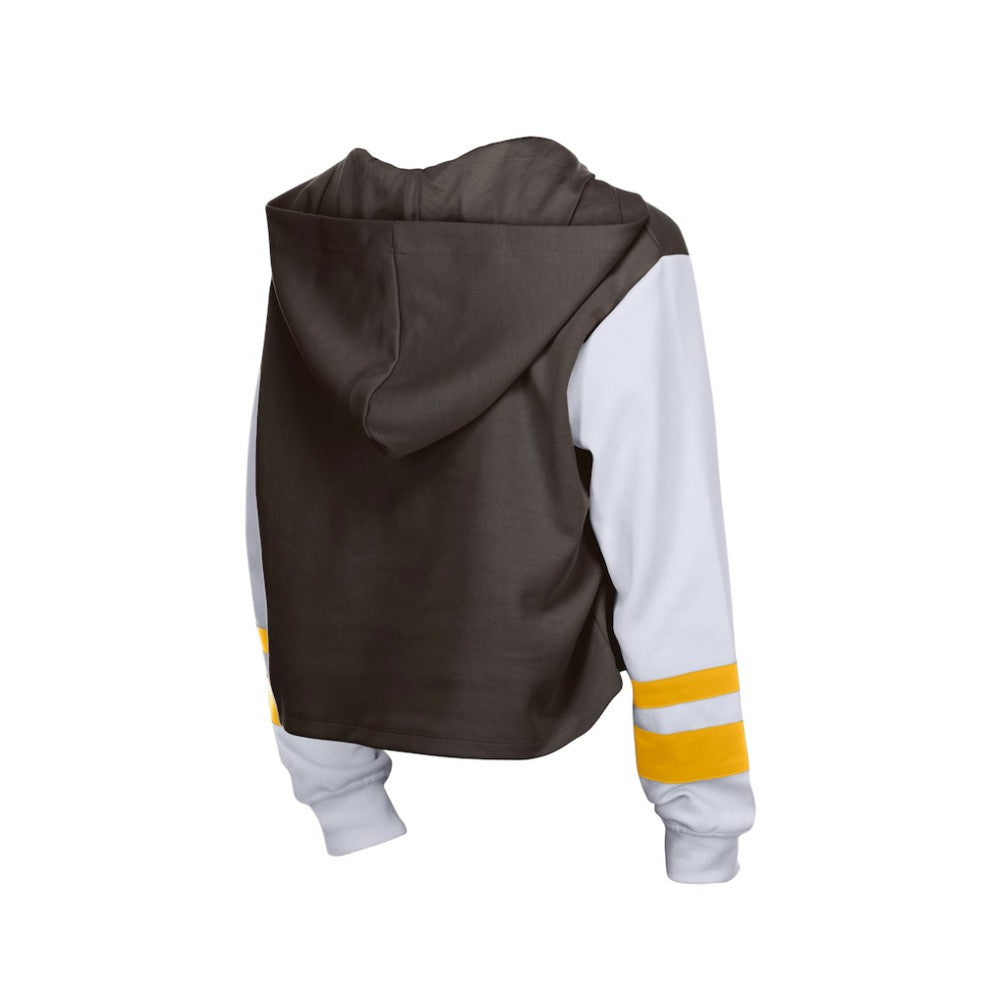Brown San Diego Padres New Era Women's Boxy Lace-Up Hoodie