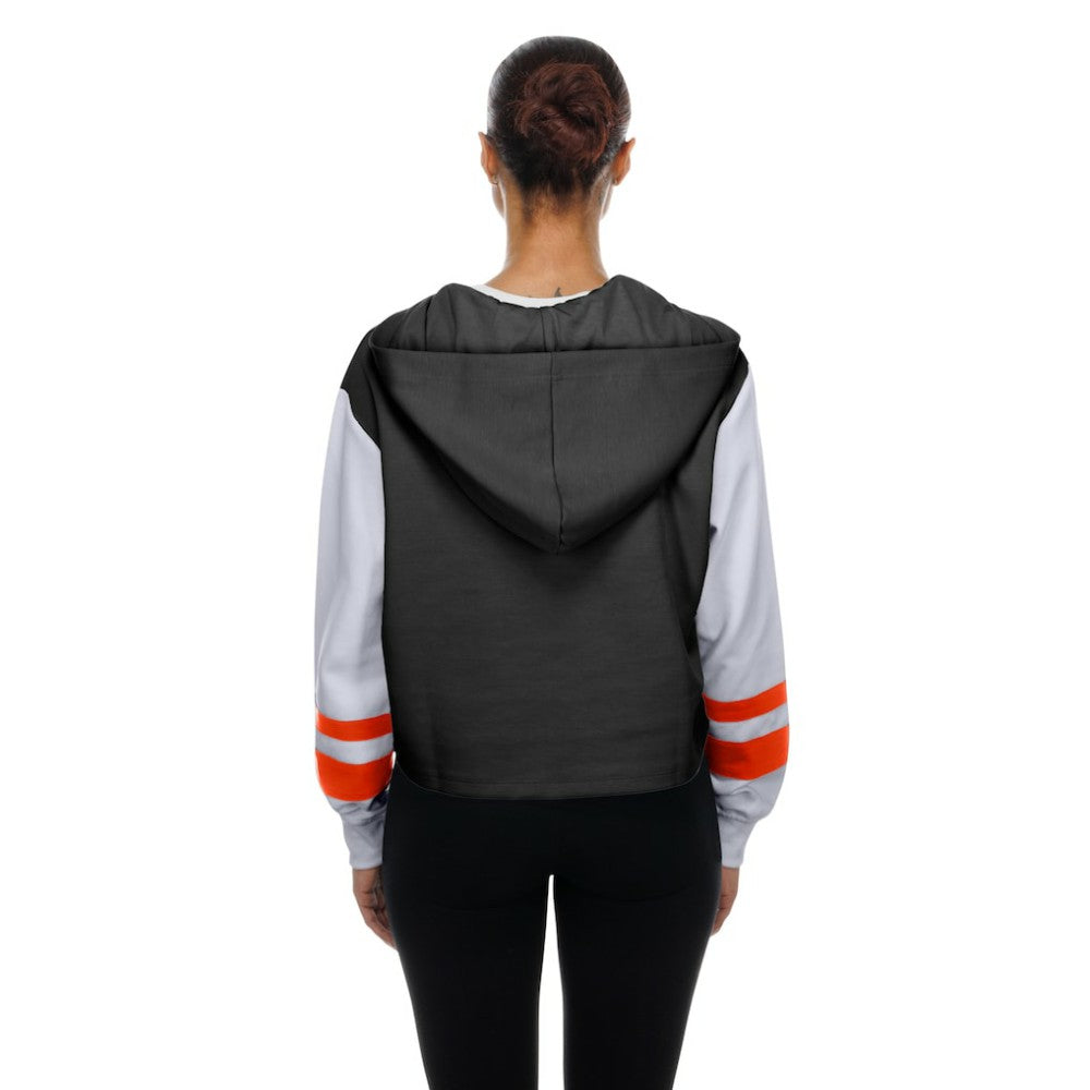 Black Baltimore Orioles New Era Women's Boxy Lace-Up Hoodie