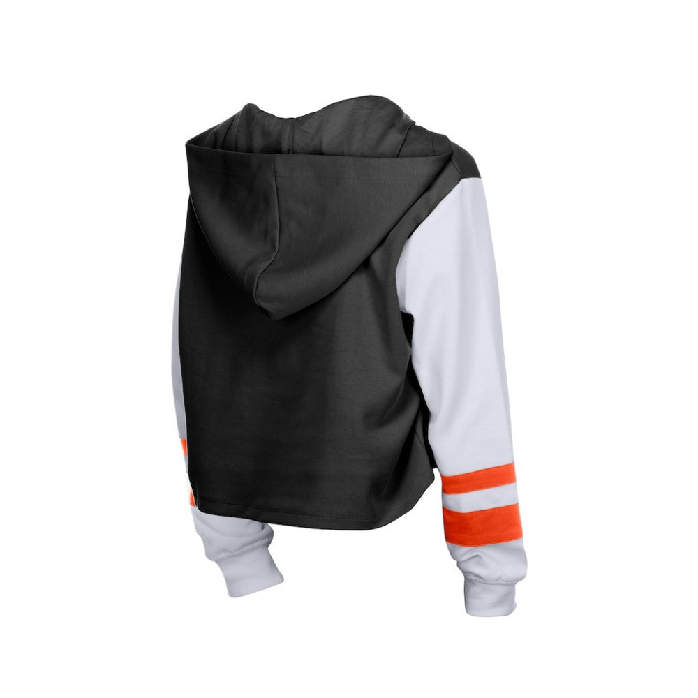 Black Baltimore Orioles New Era Women's Boxy Lace-Up Hoodie
