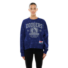 Royal Los Angeles Dodgers New Era Women's Throwback Oversized Boxy Sweatshirt