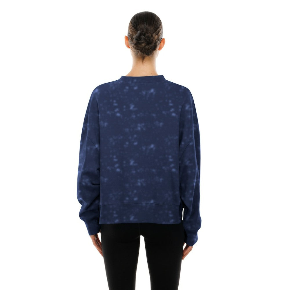Navy Milwaukee Brewers New Era Women's Throwback Oversized Boxy Sweatshirt
