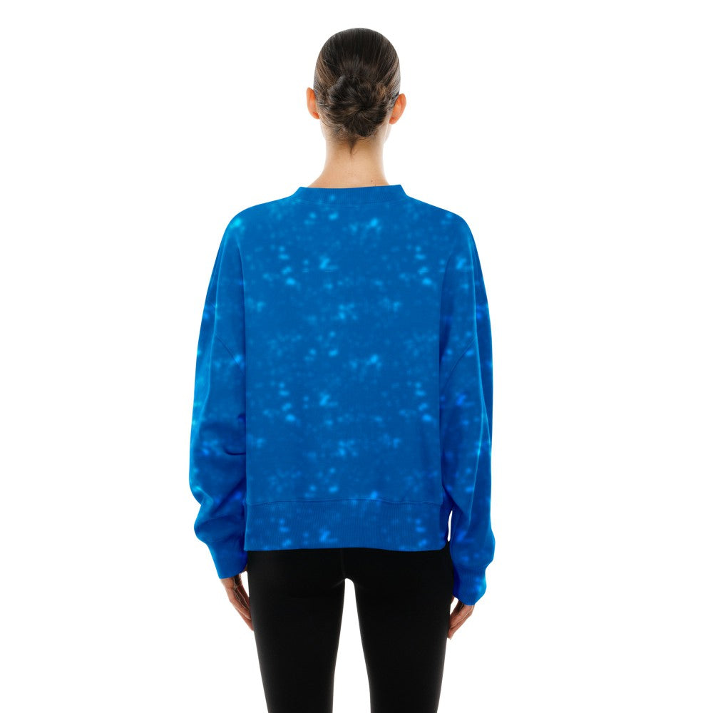 Royal New York Mets New Era Women's Throwback Oversized Boxy Sweatshirt