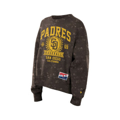 Brown San Diego Padres New Era Women's Throwback Oversized Boxy Sweatshirt