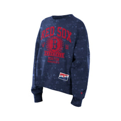 Navy Boston Red Sox New Era Women's Throwback Oversized Boxy Sweatshirt