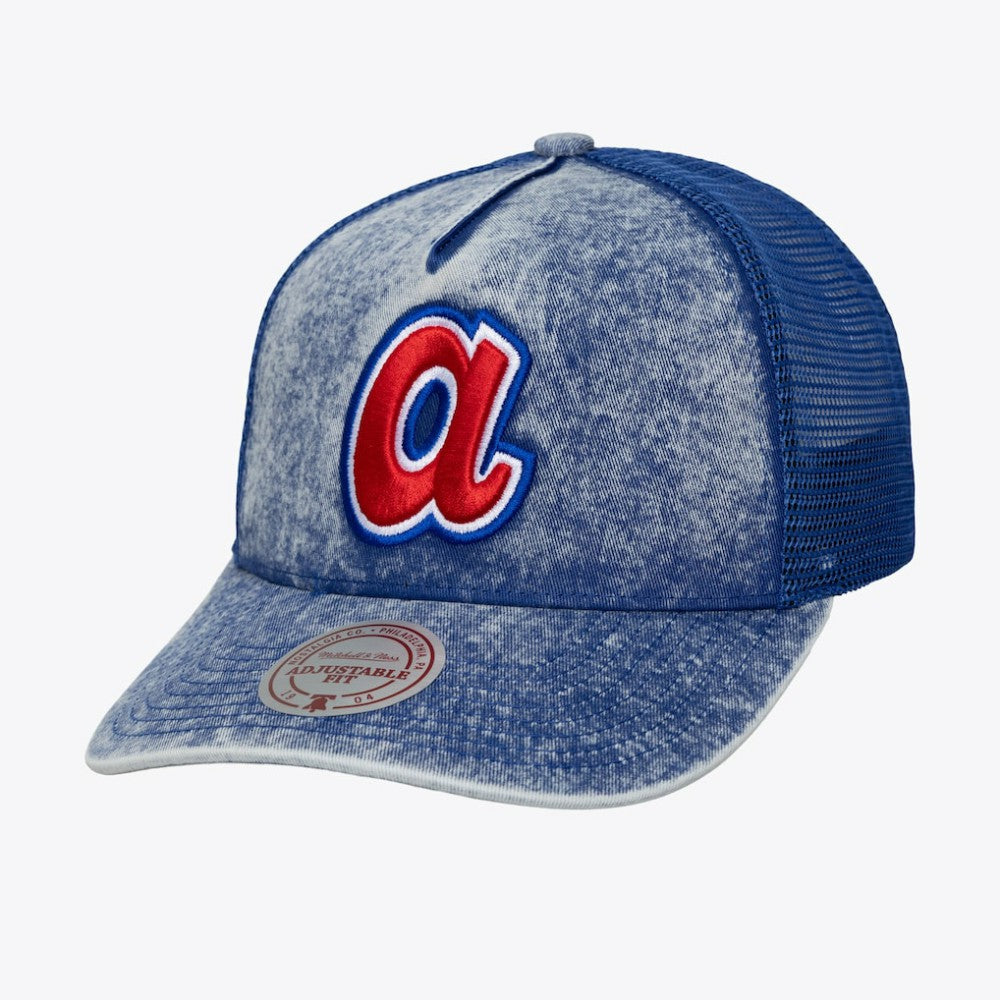 Blue Atlanta Braves Mitchell & Ness Unisex Cooperstown Gameday Adjustable Trucker Hat
